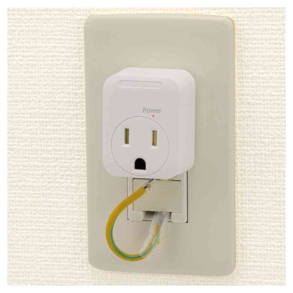 オーム電機 発煙ガード接地アダプター HS-TM1EHL3-W - Image 2