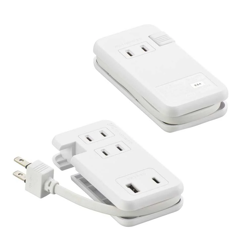 オーム電機 モバイルUSBタップ くるっと収納 HS-A3U1C115E-W - Image 2