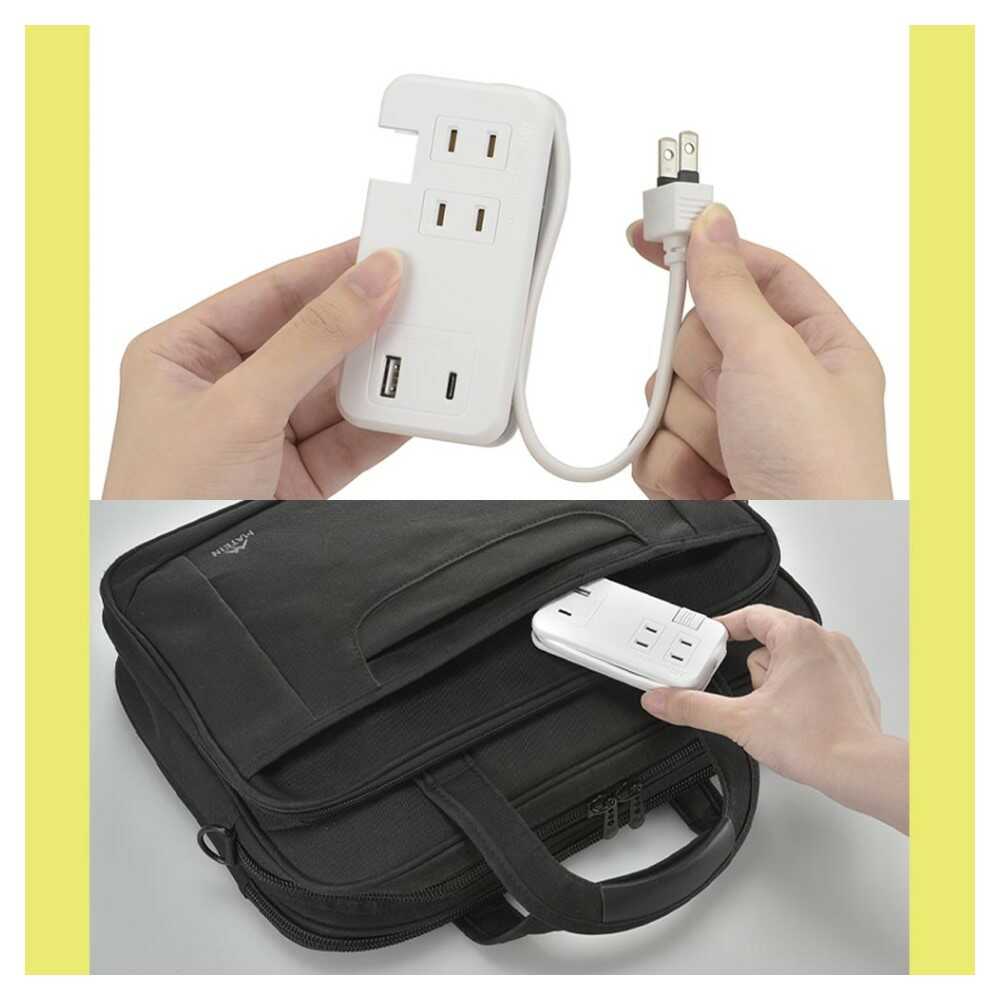 オーム電機 モバイルUSBタップ くるっと収納 HS-A3U1C115E-W - Image 4