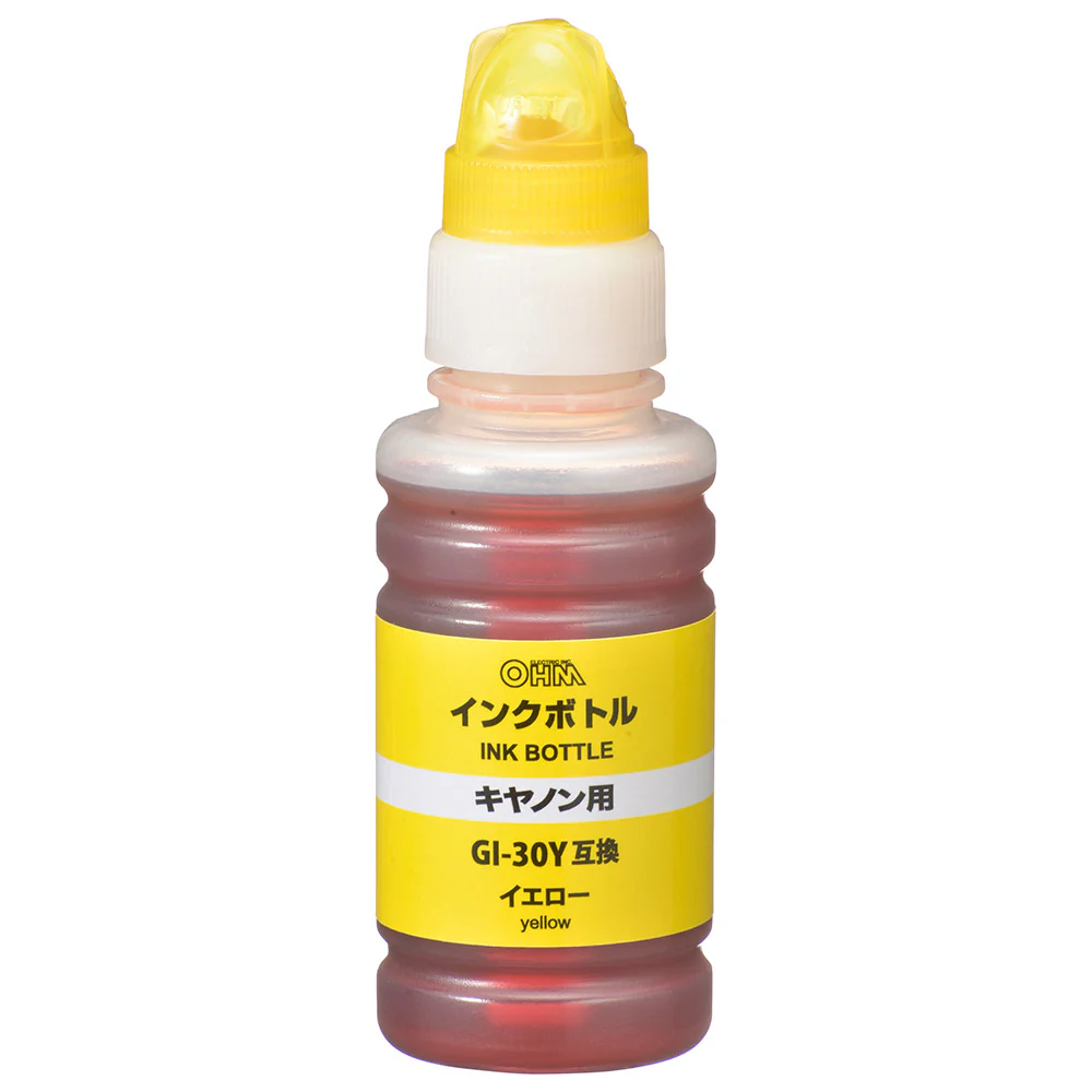 オーム電機 キヤノン互換インクボトル GI-30Y イエロー - Image 2