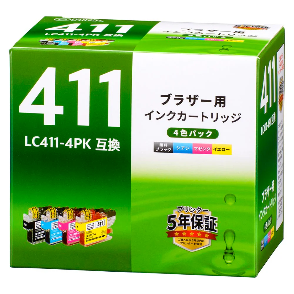 オーム電機 ブラザー互換インク LC411 4色パック - Image 3