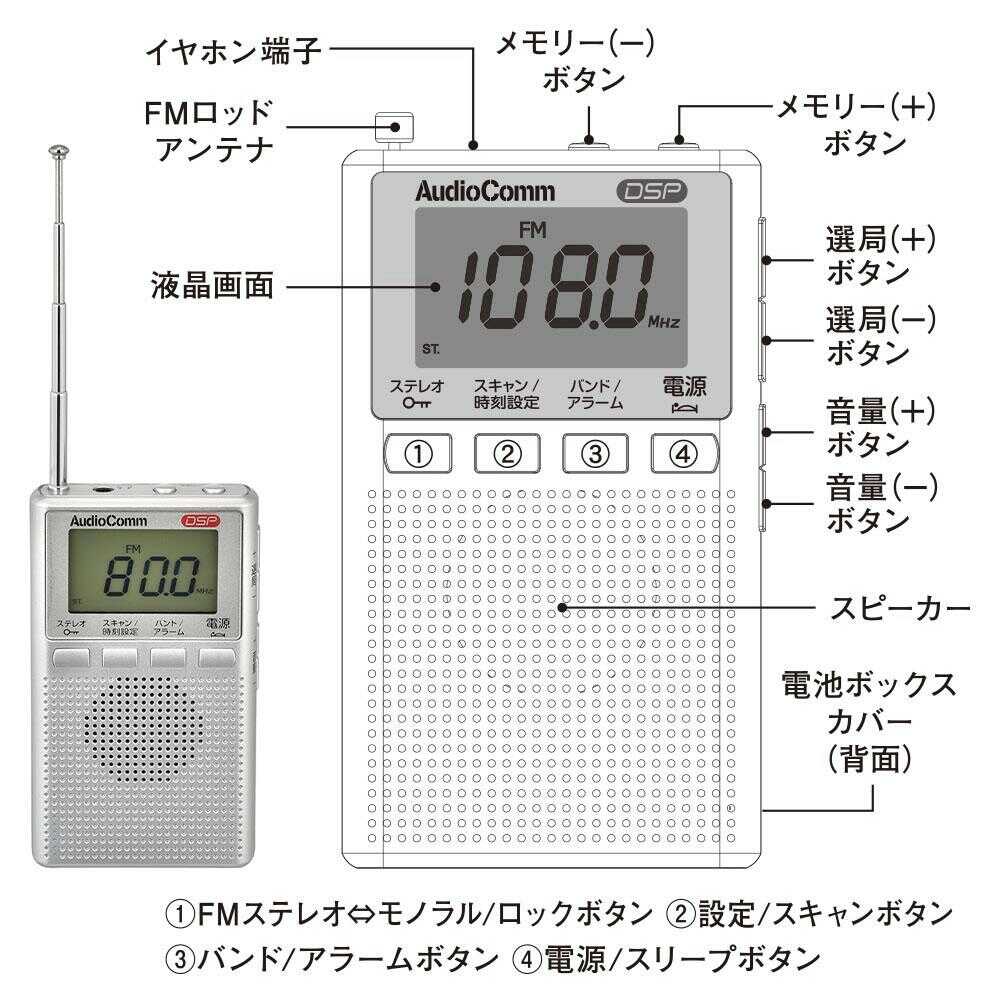 オーム電機 DSPポケットラジオ AM/FMステレオ 1台 - Image 10