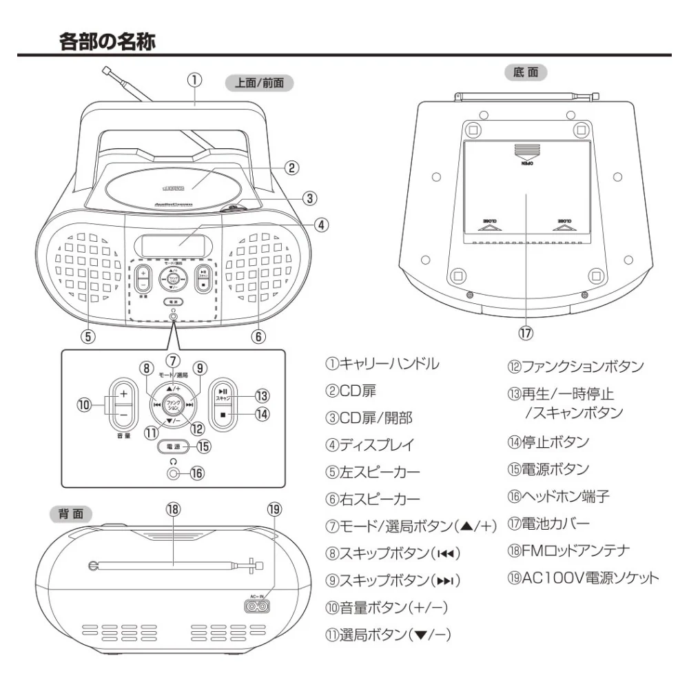 オーム電機 CDラジオ 2電源対応 - Image 5