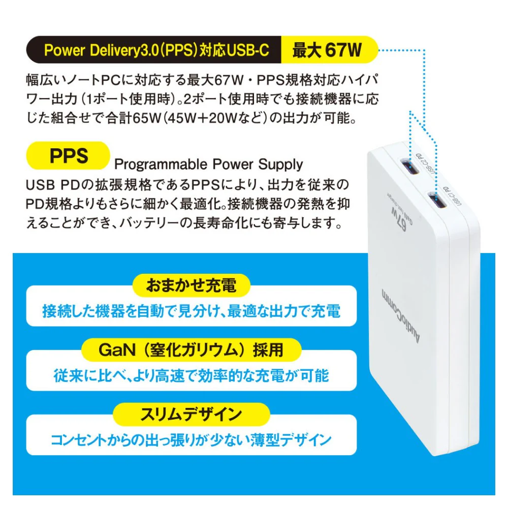 オーム電機 スリムPDチャージャー 67W - Image 4