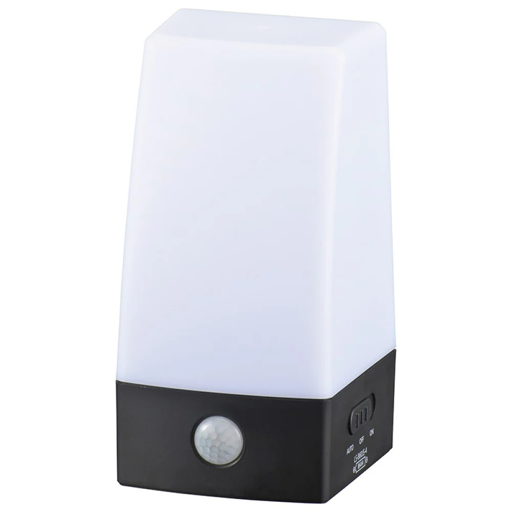 オーム電機 LEDセンサーライト 乾電池式 置き型 60ルーメン ブラック - Image 5