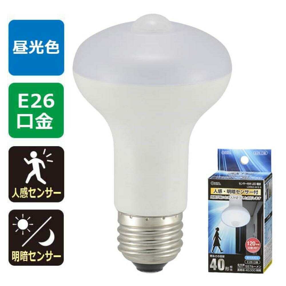 オーム電機 LED電球 レフランプ形 E26 40形相当 人感明暗センサー付 1個 - Image 2