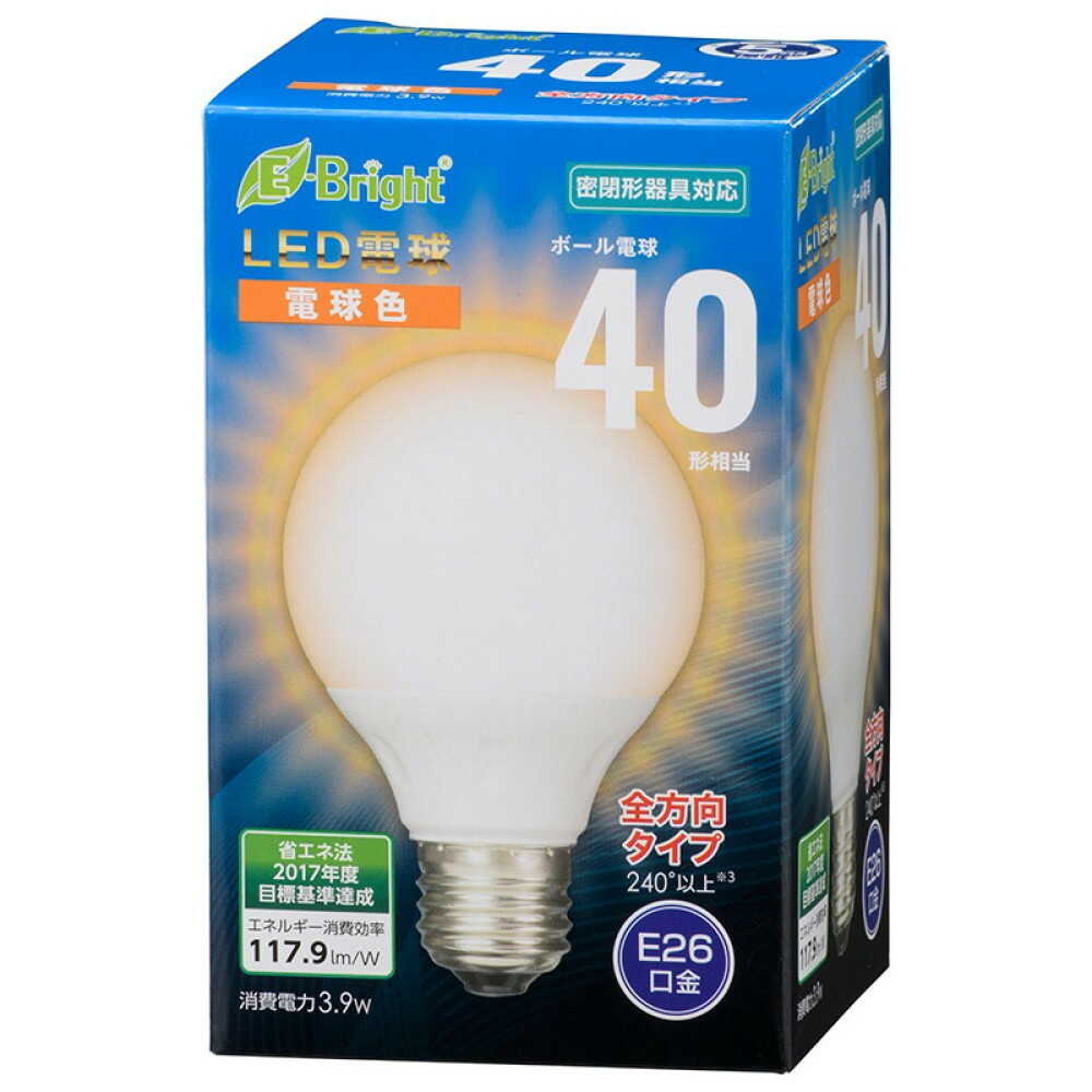 オーム電機 LED電球 ボール電球形 E26 40形相当 電球色 - Image 3