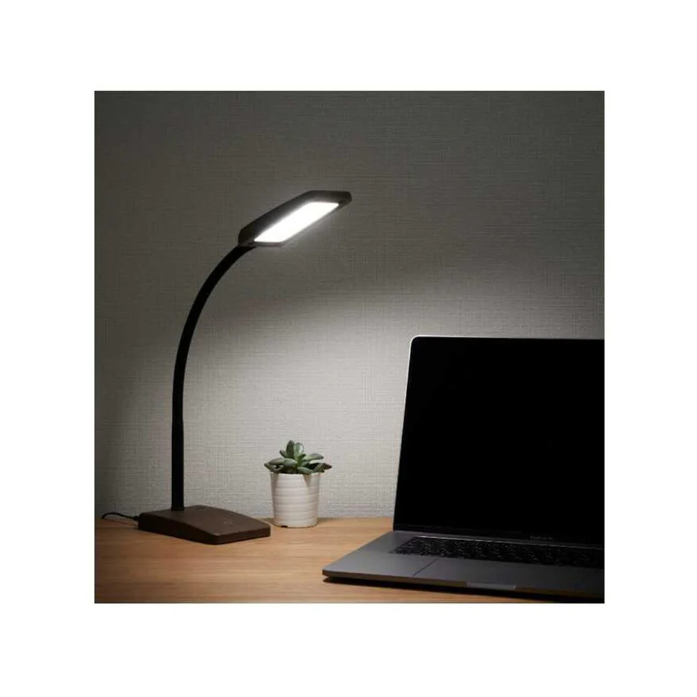 オーム電機 LEDデスクランプ 昼白色ブラウン木目調 - Image 2
