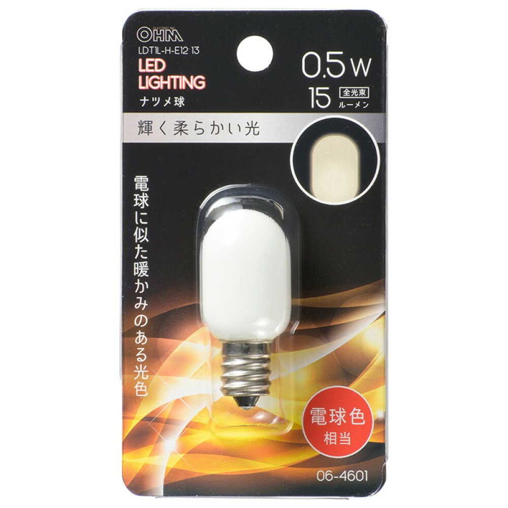 オーム電機 LEDナツメ球装飾用 E12 電球色 - Image 3