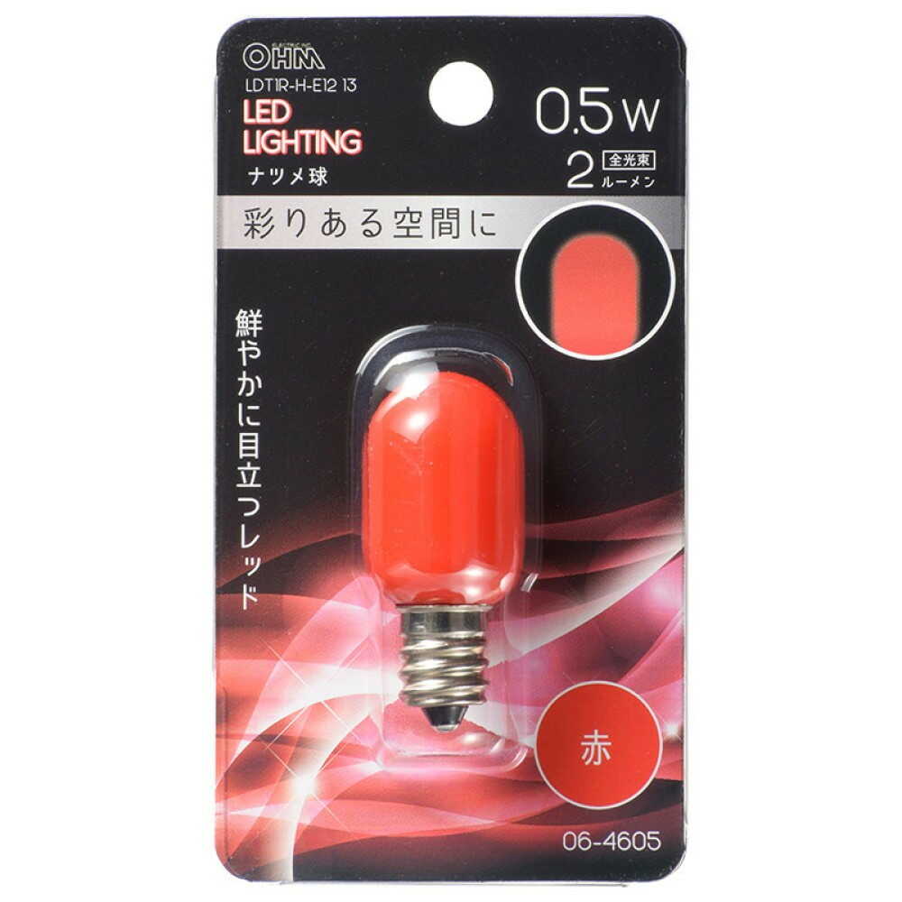オーム電機 LEDナツメ球装飾用 E12 赤色 - Image 3