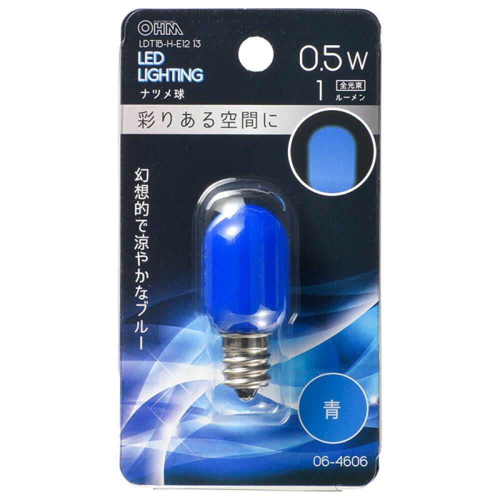 オーム電機 LEDナツメ球装飾用 E12 青色 - Image 3