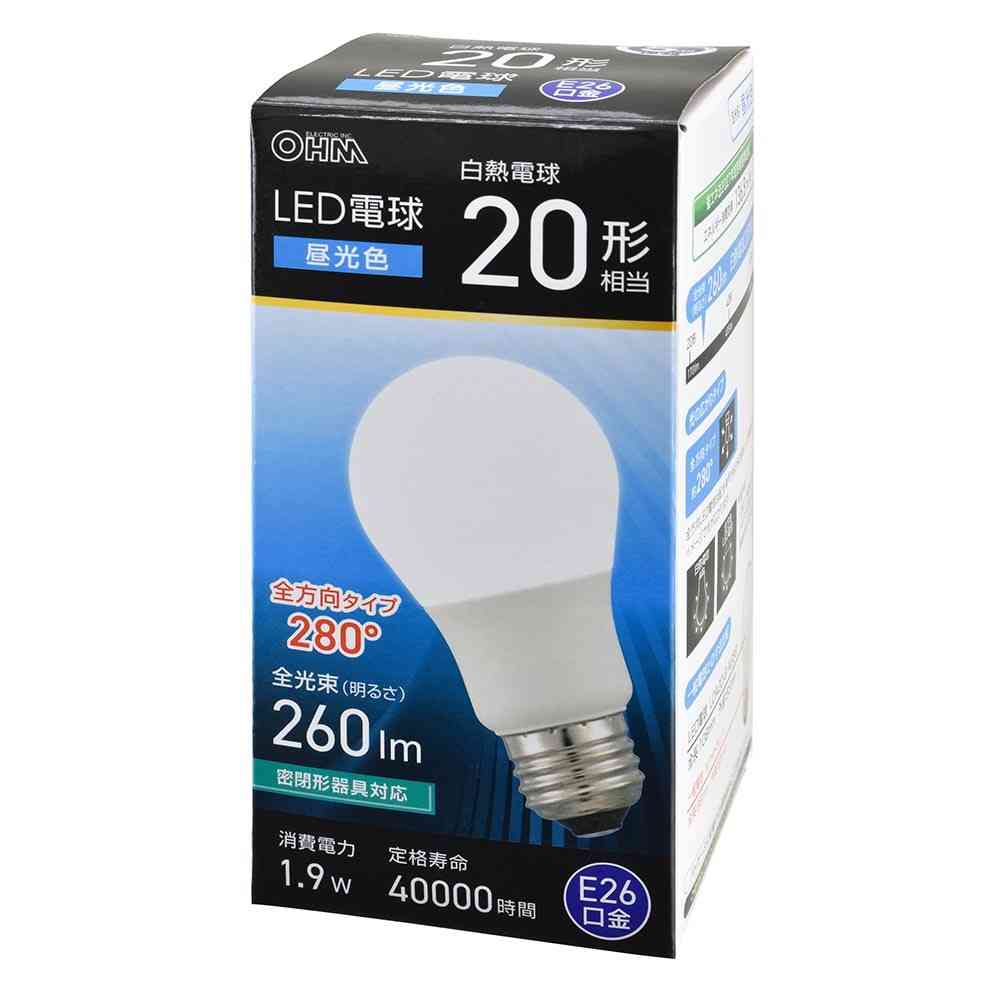 オーム電機 LED電球 E26 20形相当 昼光色 1個 - Image 6