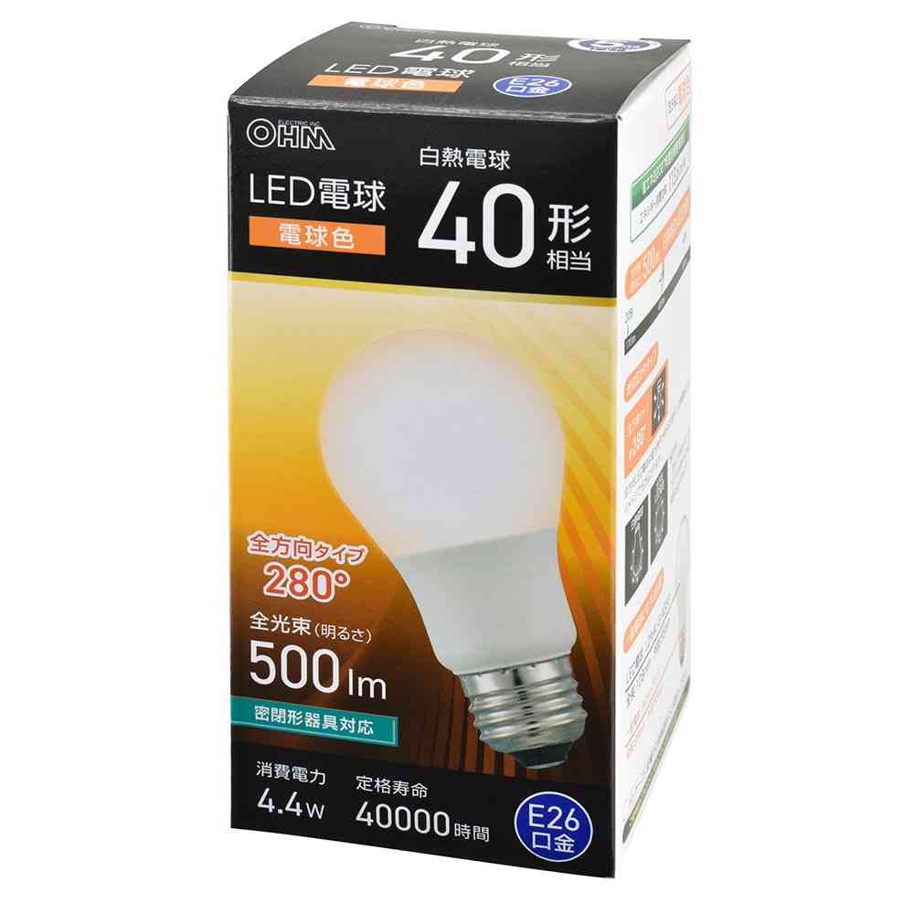 オーム電機 LED電球 E26 40形相当 電球色 1個 - Image 6