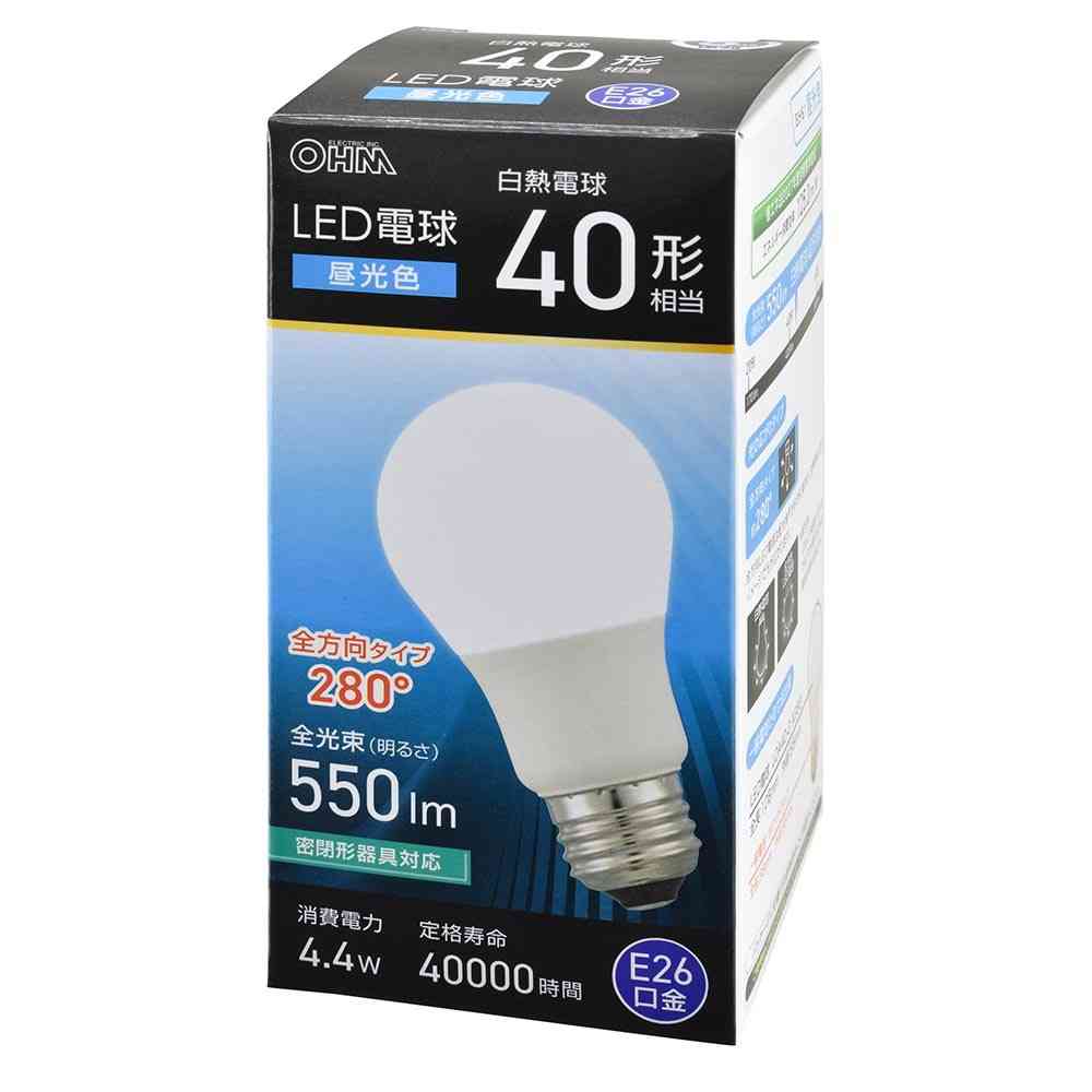 オーム電機 LED電球 E26 40形相当 昼光色 1個 - Image 6