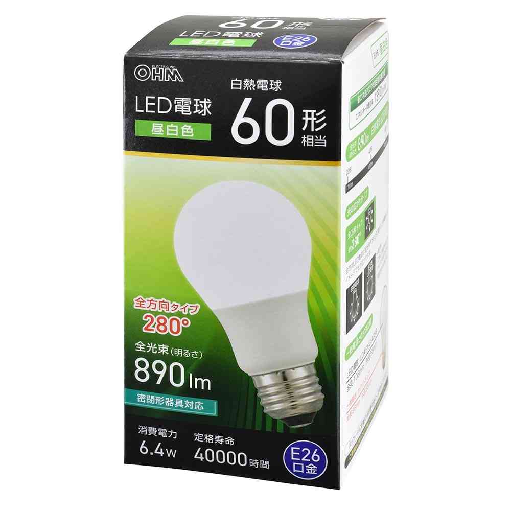 オーム電機 LED電球 E26 60形相当 昼白色 1個 - Image 6