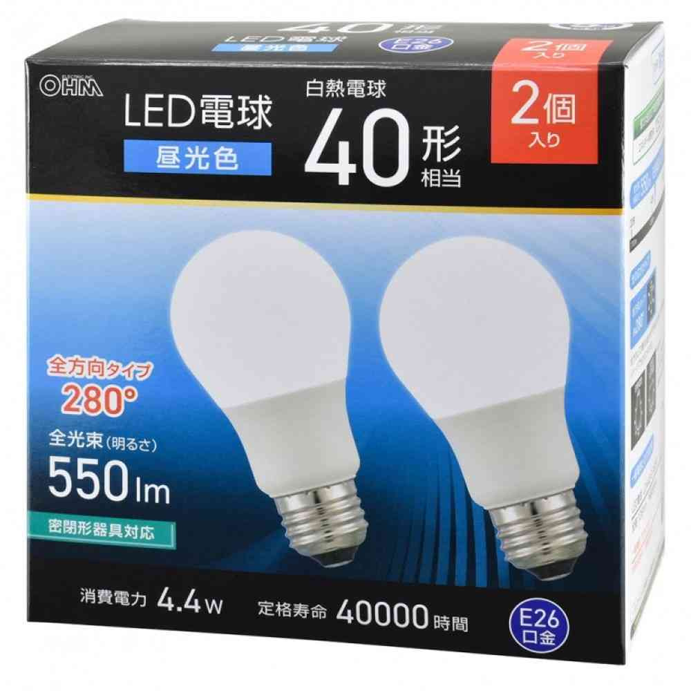 オーム電機 LED電球 40形相当昼光色 2個入 - Image 6