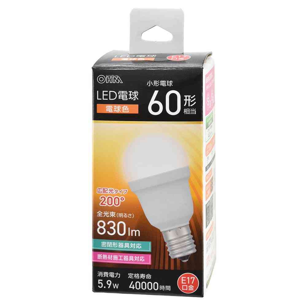 オーム電機 LED電球小形 60形相当 電球色 1個 - Image 6