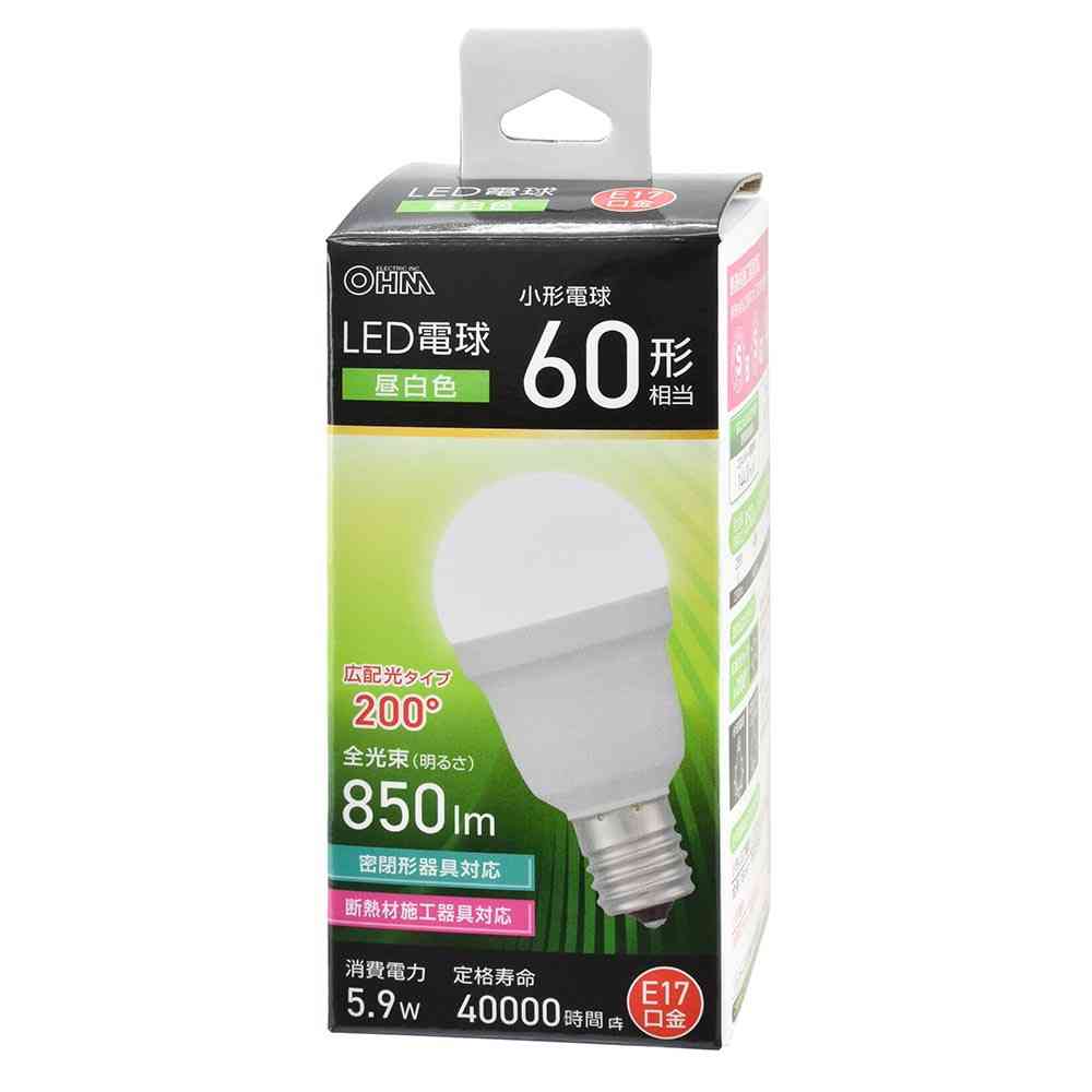 オーム電機 LED電球小形 60形相当 昼白色 1個 - Image 6