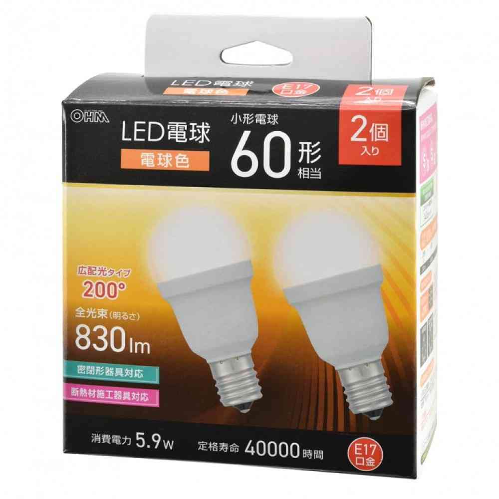 オーム電機 LED電球小形 60形電球色 2個入 - Image 6