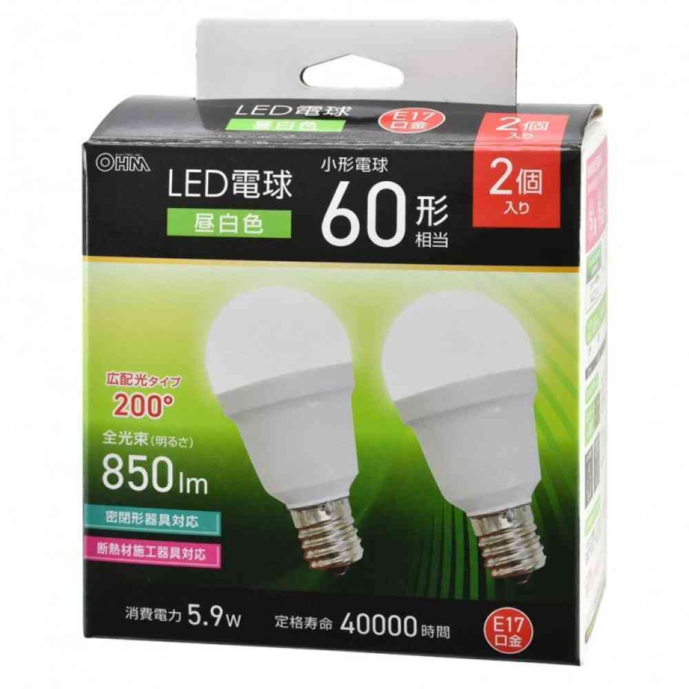 オーム電機 LED電球小形 60形昼白色 2個入 - Image 6