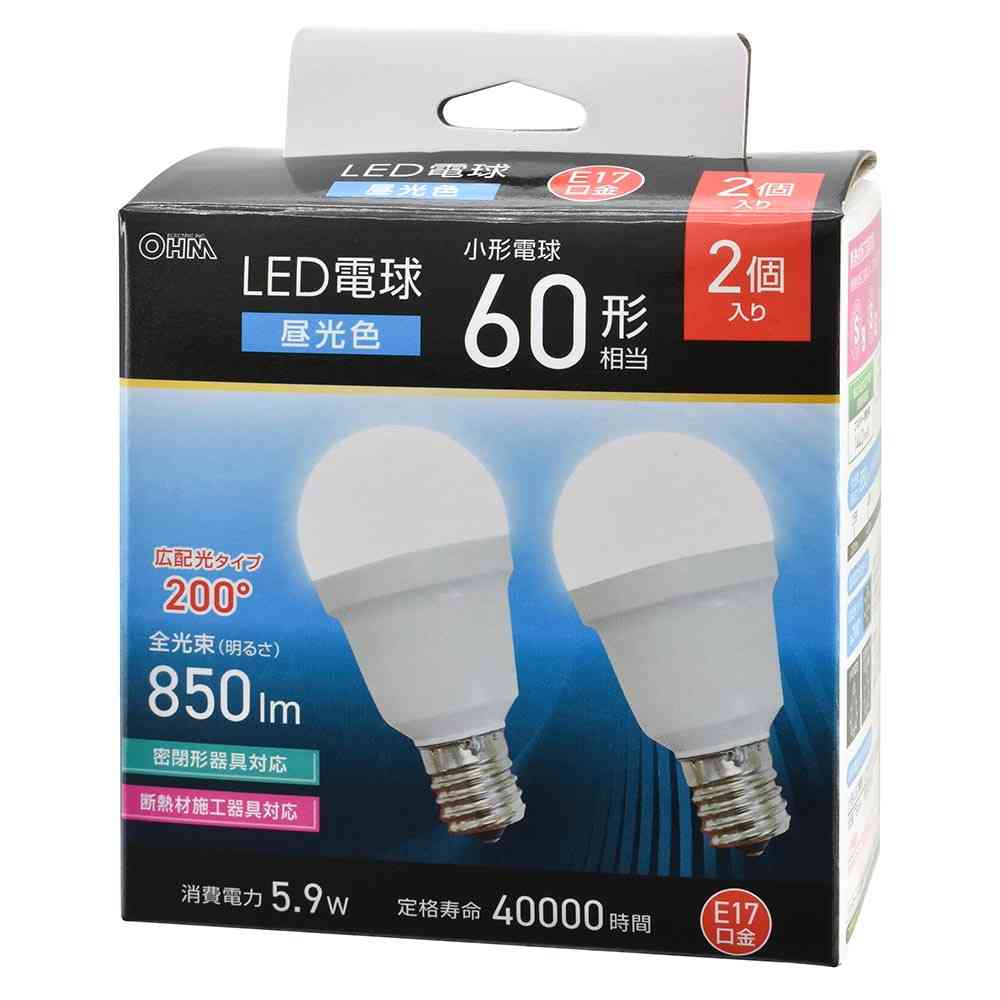 オーム電機 LED電球小形 60形昼光色 2個入 - Image 6