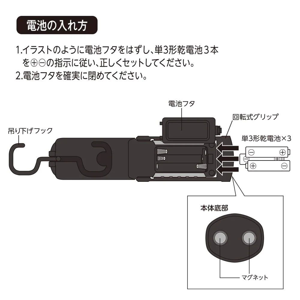 オーム電機 多目的作業ライト 200ルーメン 1個 - Image 4