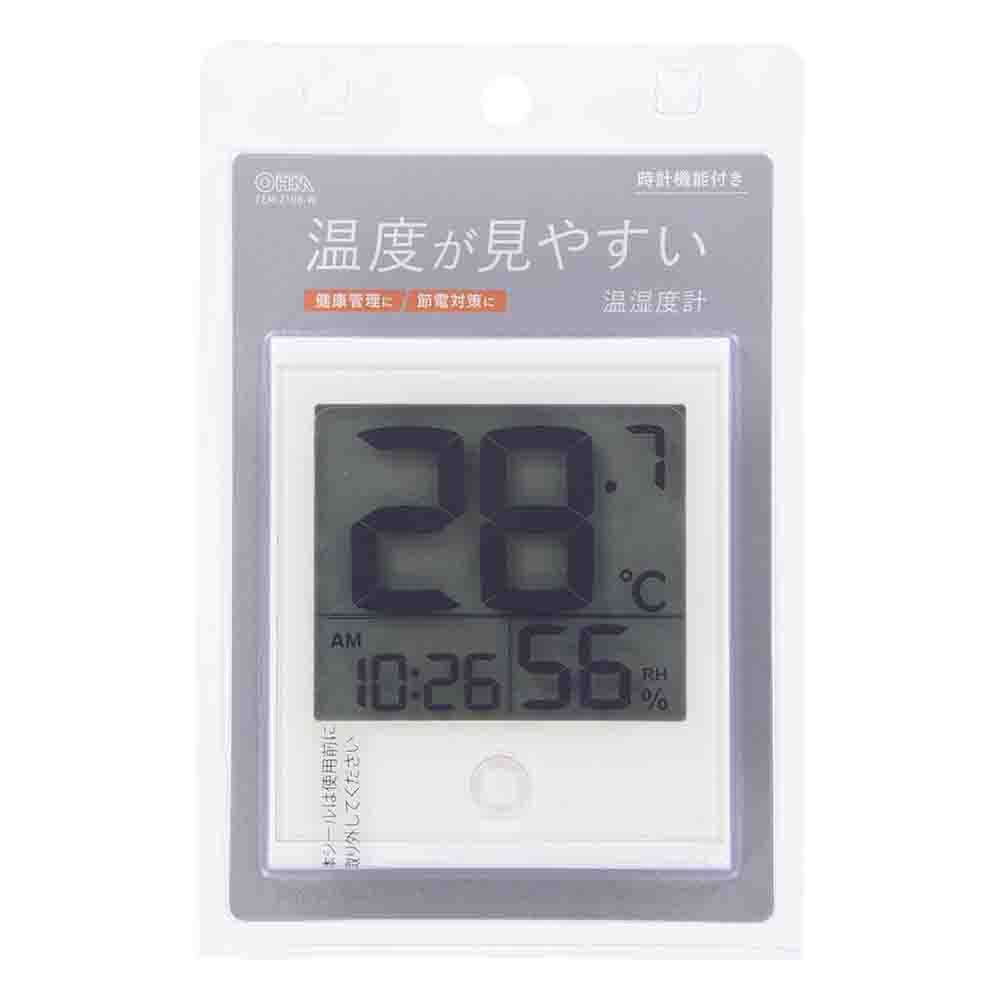 オーム電機 温度が見やすい温湿度計 時計機能付き - Image 6