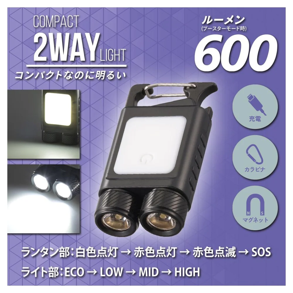 オーム電機 コンパクト2WAY 600ルーメン - Image 5