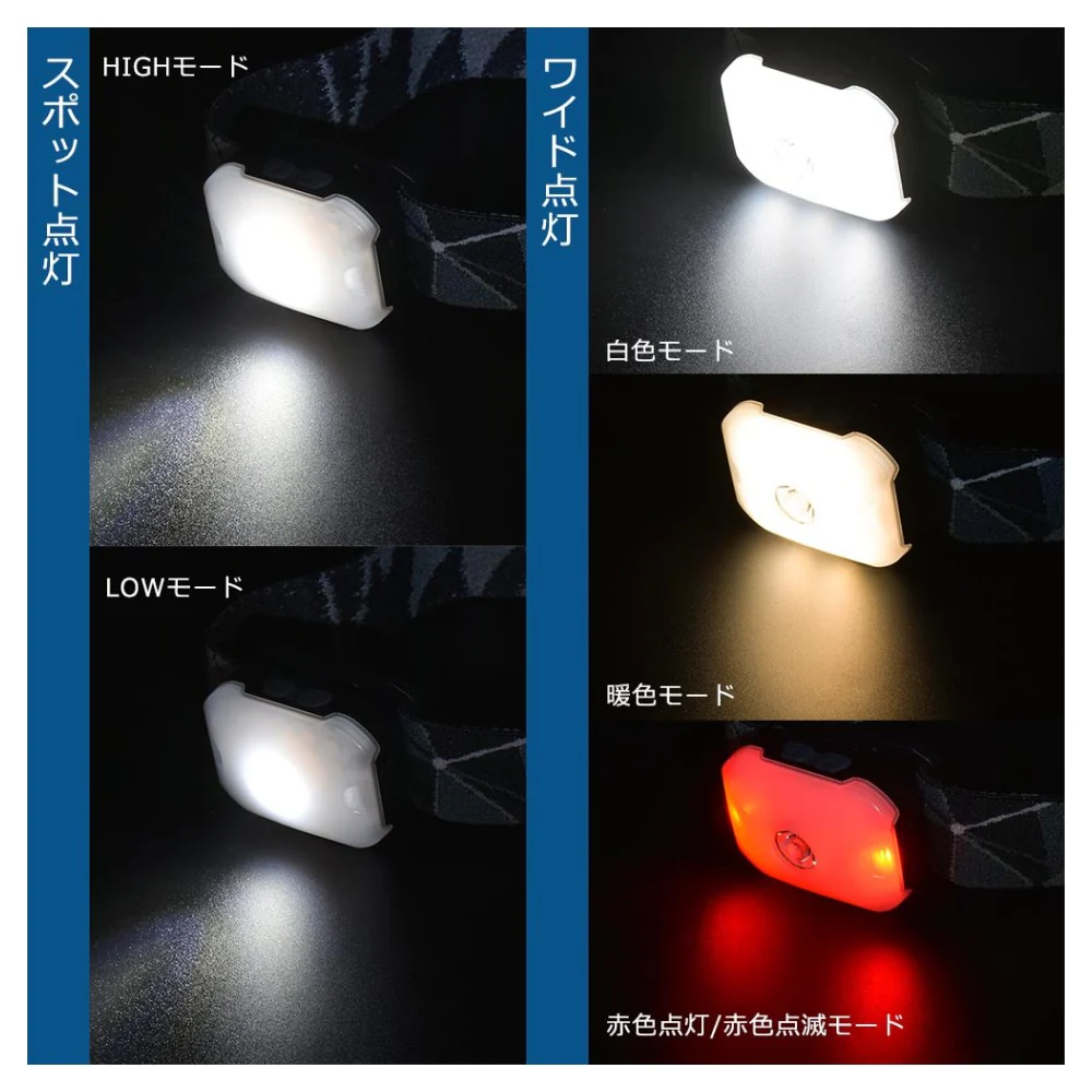 オーム電機 LEDヘッドランプ 面発光＆スポット点灯 270ルーメン 1個 - Image 2