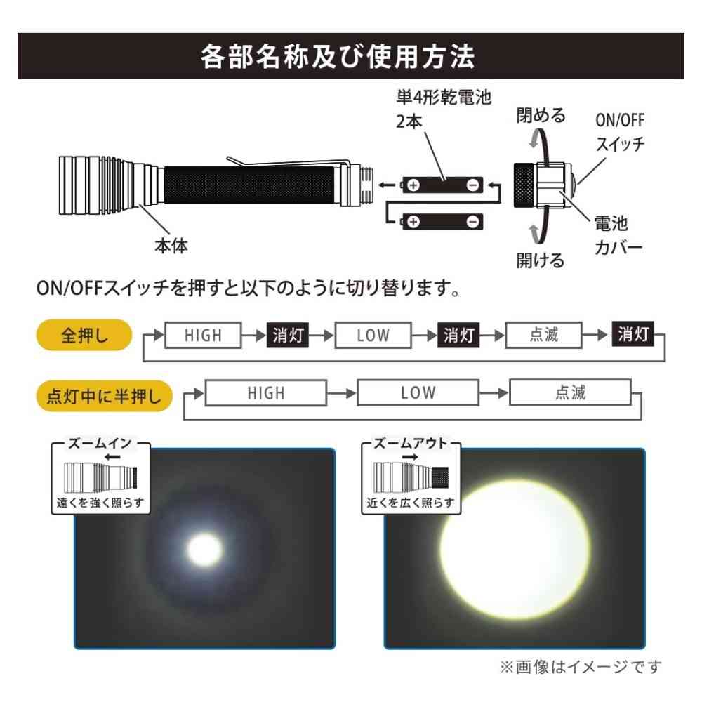 オーム電機 クリップ付きズームライト - Image 13