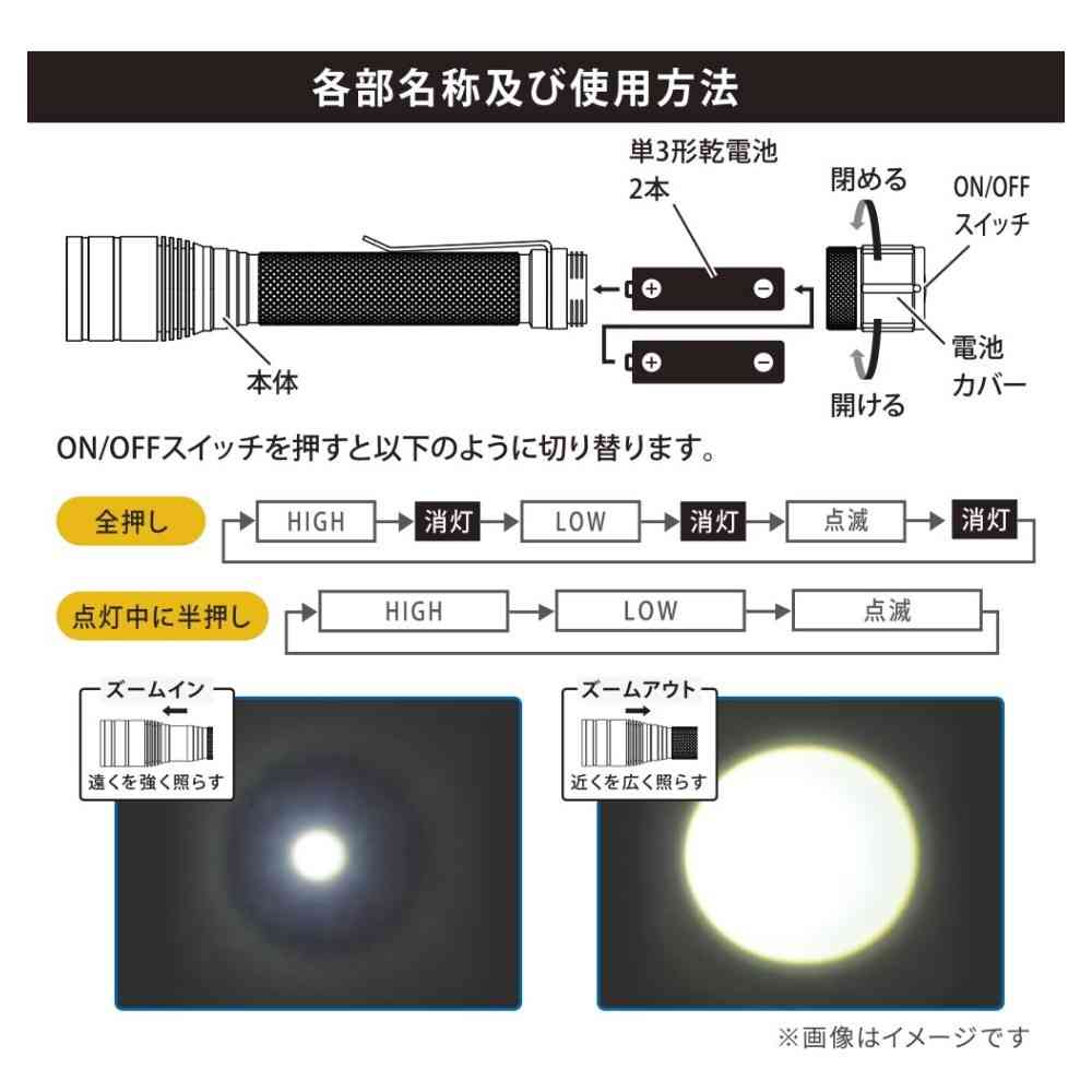 オーム電機 クリップ付きズームライト - Image 13