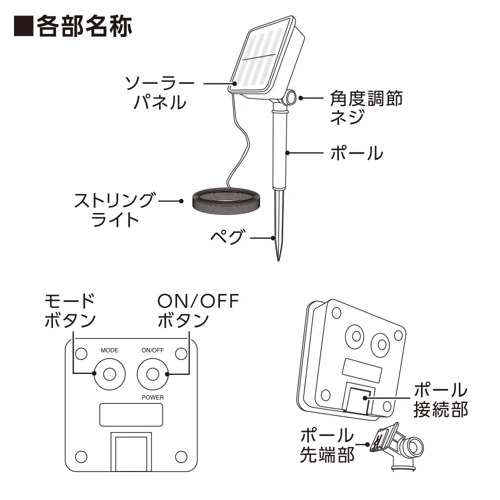 オーム電機 ソーラー充電ストリングLEDライト - Image 4