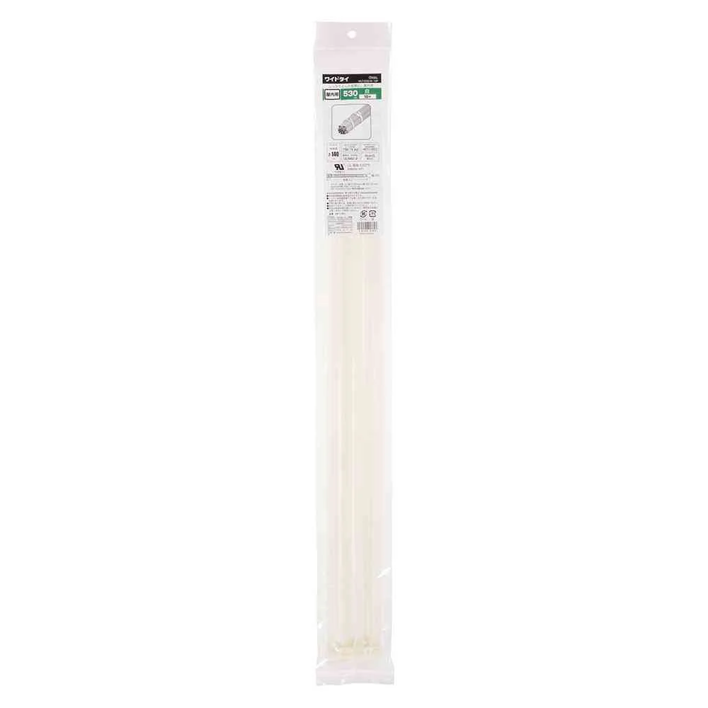 オーム電機 ワイドタイ 屋内用 530mm 白 09-1761 10本入 - Image 2