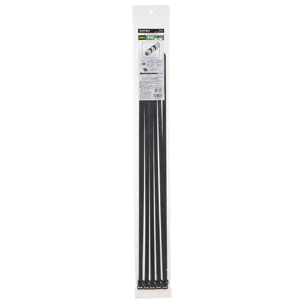 オーム電機 ワイドタイ 耐候性 530mm 黒 09-1768 10本入 - Image 2