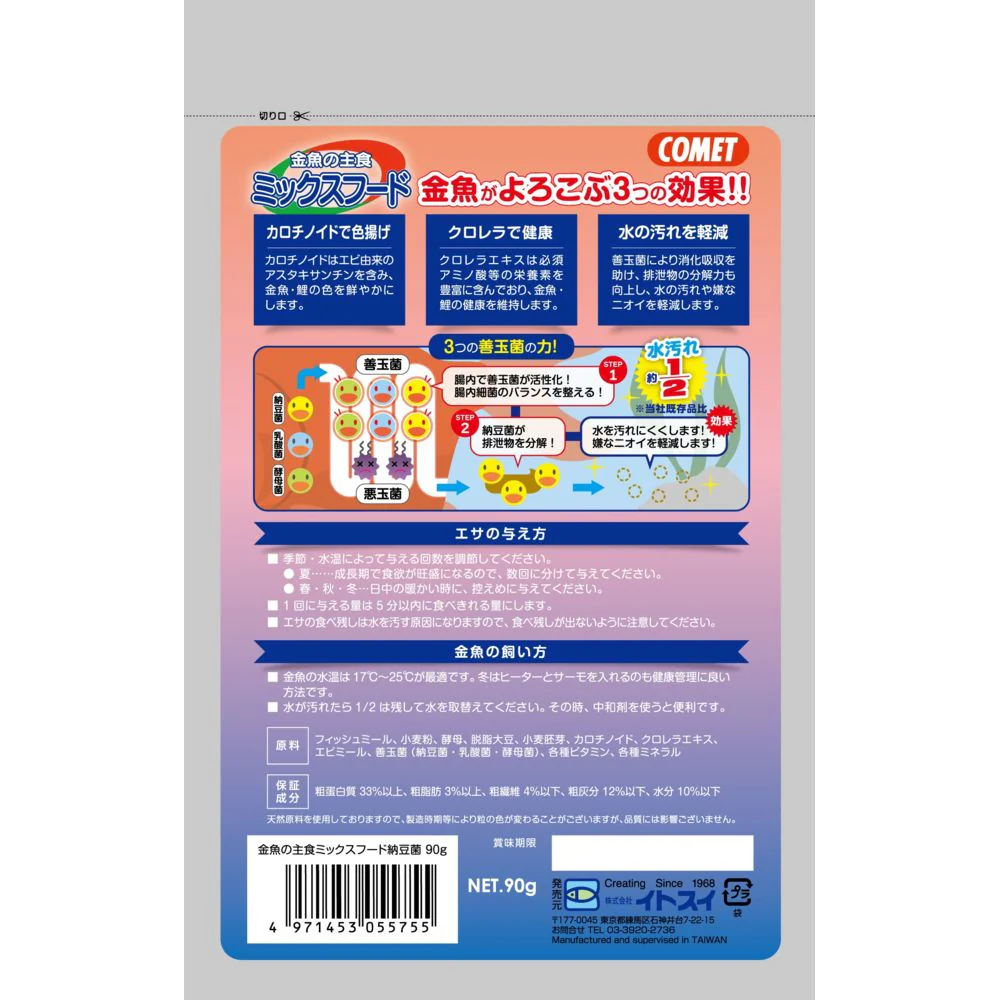 イトスイ 金魚の主食ミックスフード納豆菌 90g - Image 2