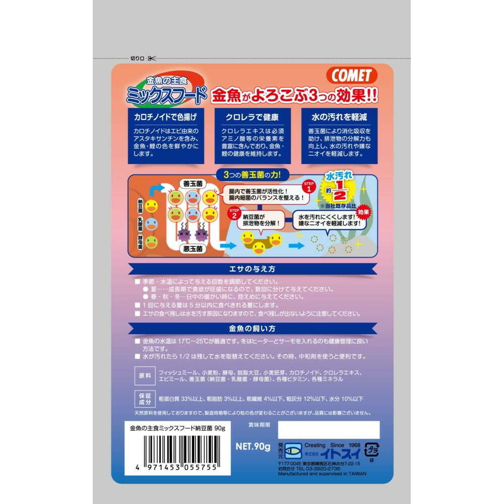 イトスイ 金魚の主食ミックスフード納豆菌 90g - Image 4