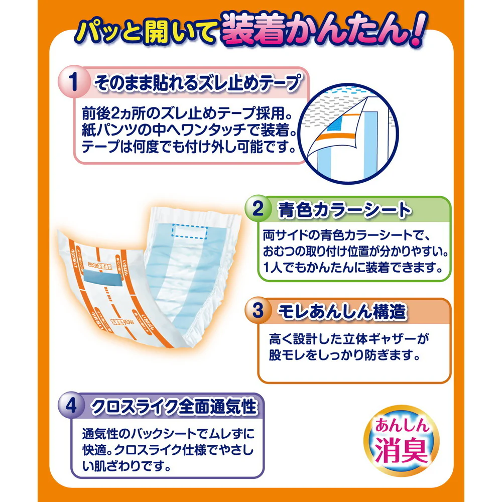 エルモア いちばん 紙パンツ用パッド 男女共用 2回吸収  36枚 - Image 3