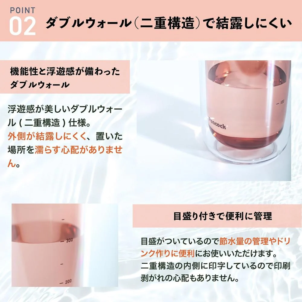 ピーコック クリアボトル（ダブルウォール）スクリュータイプ PPA-50XR 1個 - Image 3