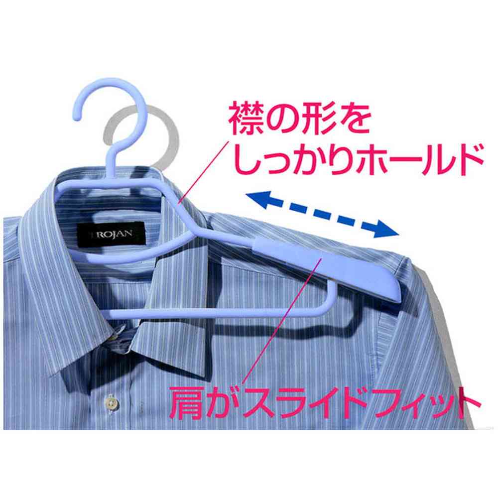 シンコハンガー F-Fit 形態安定シャツ用ハンガー スカイブルー 2本組 - Image 4