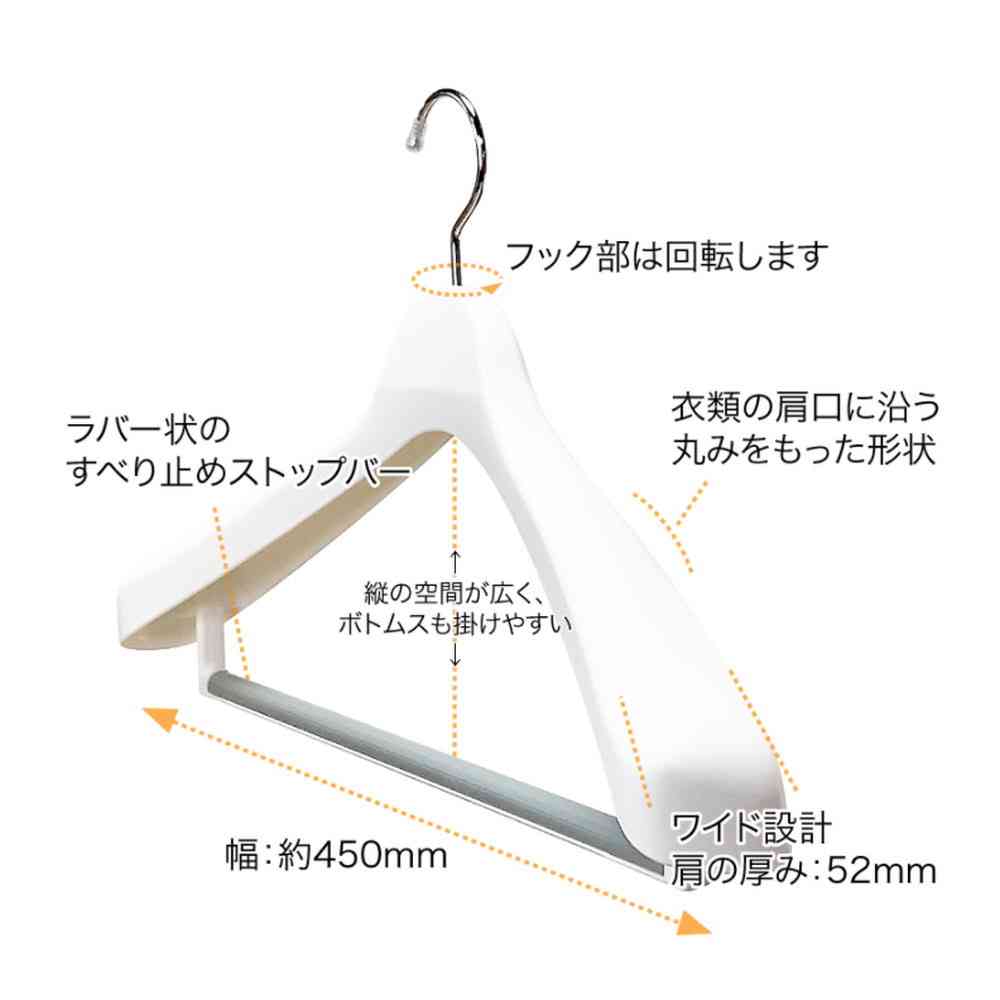 シンコハンガー モノクローゼット スーツハンガーストップ45 グレー - Image 3
