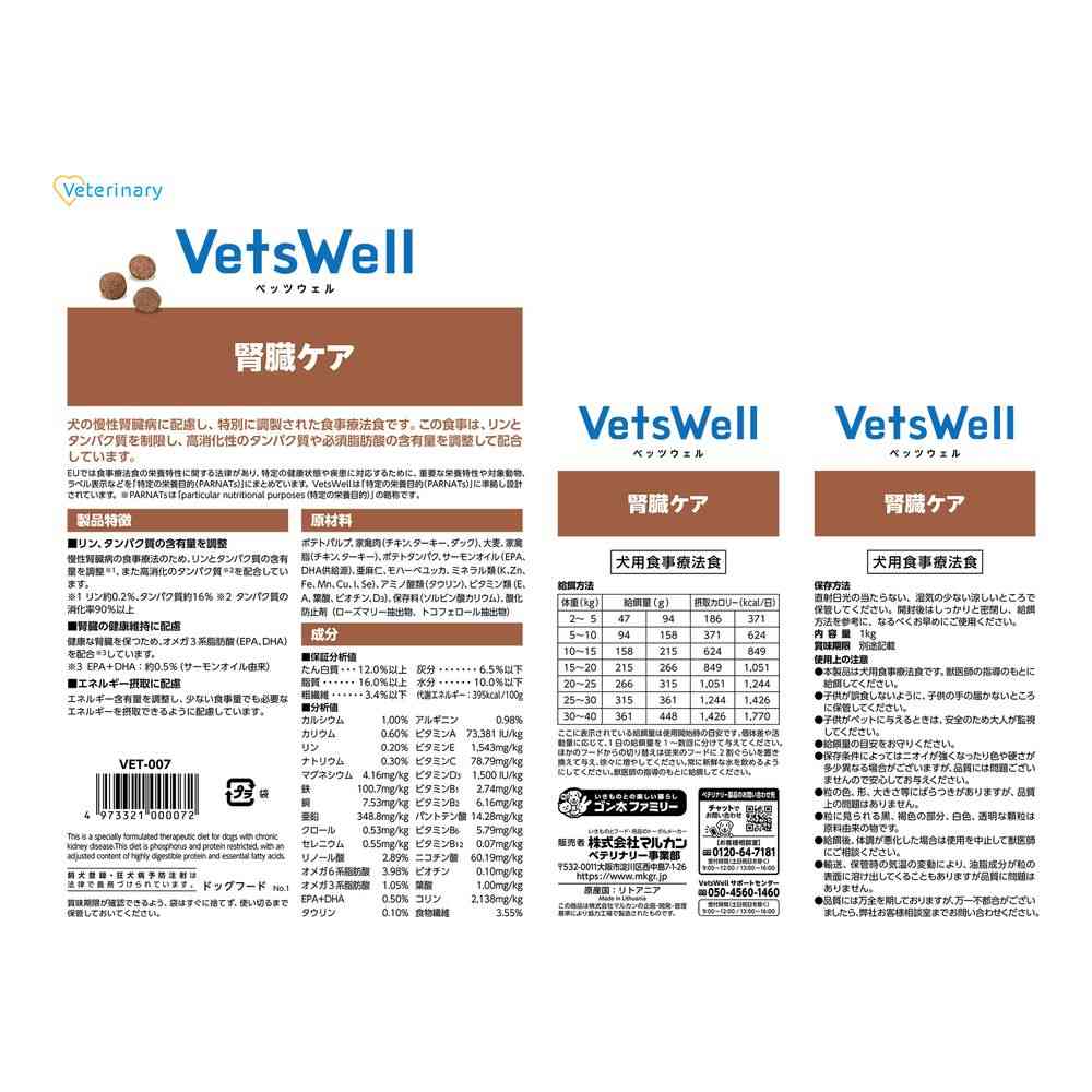 マルカン ベッツウェル 犬用 腎臓ケア 1kg - Image 2