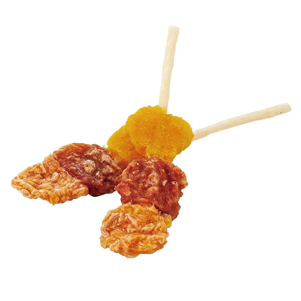 マルカン サンライズ ゴン太のササミ・スナギモ・さつまいも 三色巻き うま味串 10本 - Image 3