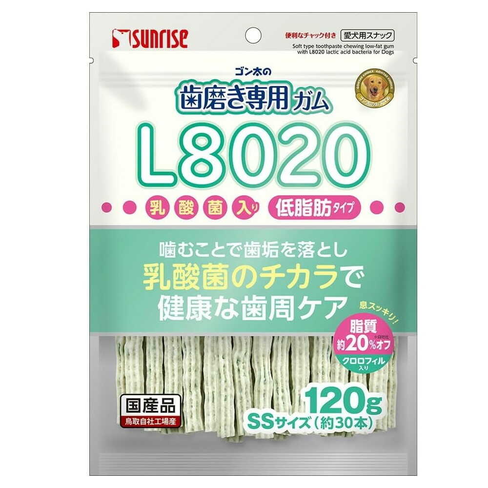 マルカン サンライズ ゴン太の歯磨き専用ガム SSサイズ L8020乳酸菌入り クロロフィル入り 低脂肪 120g - Image 3