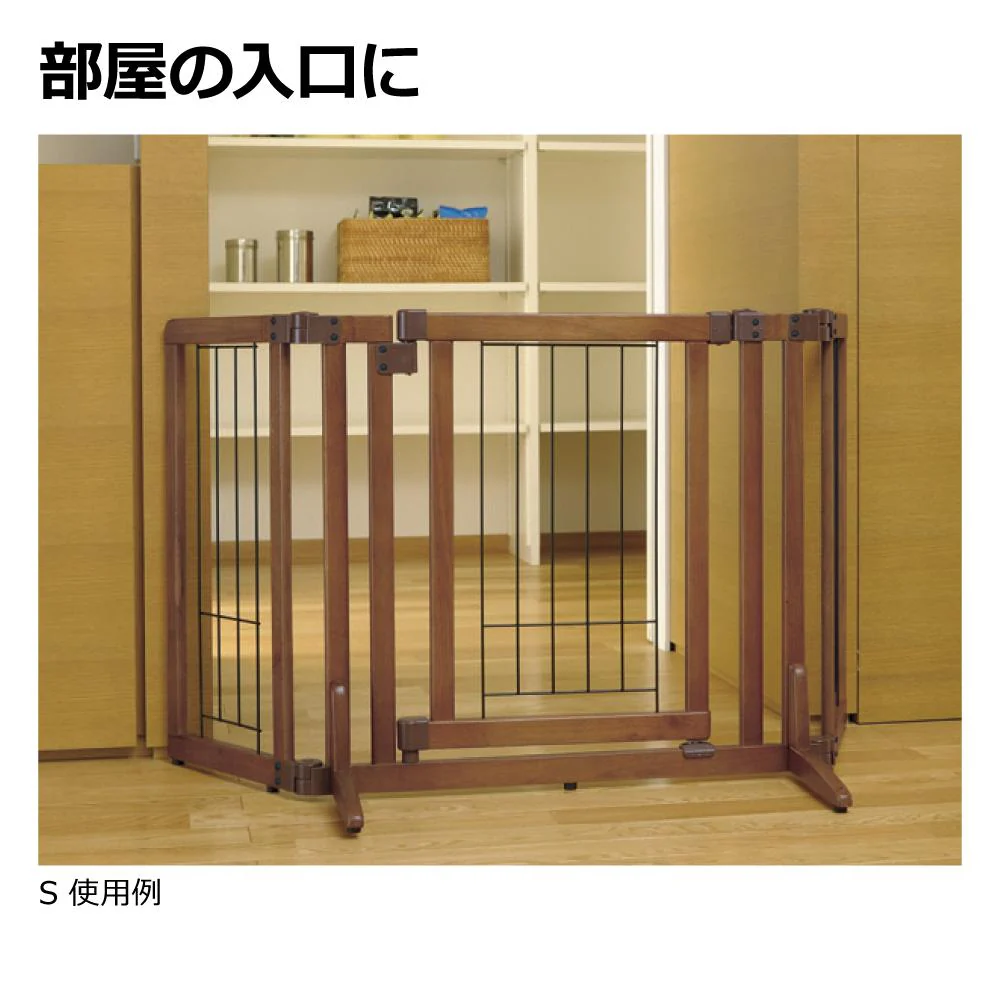 ペット用 木製おくだけドア付ゲート M ブラウン 【直送品】 返品・キャンセル・他商品と同時購入は不可 - Image 2
