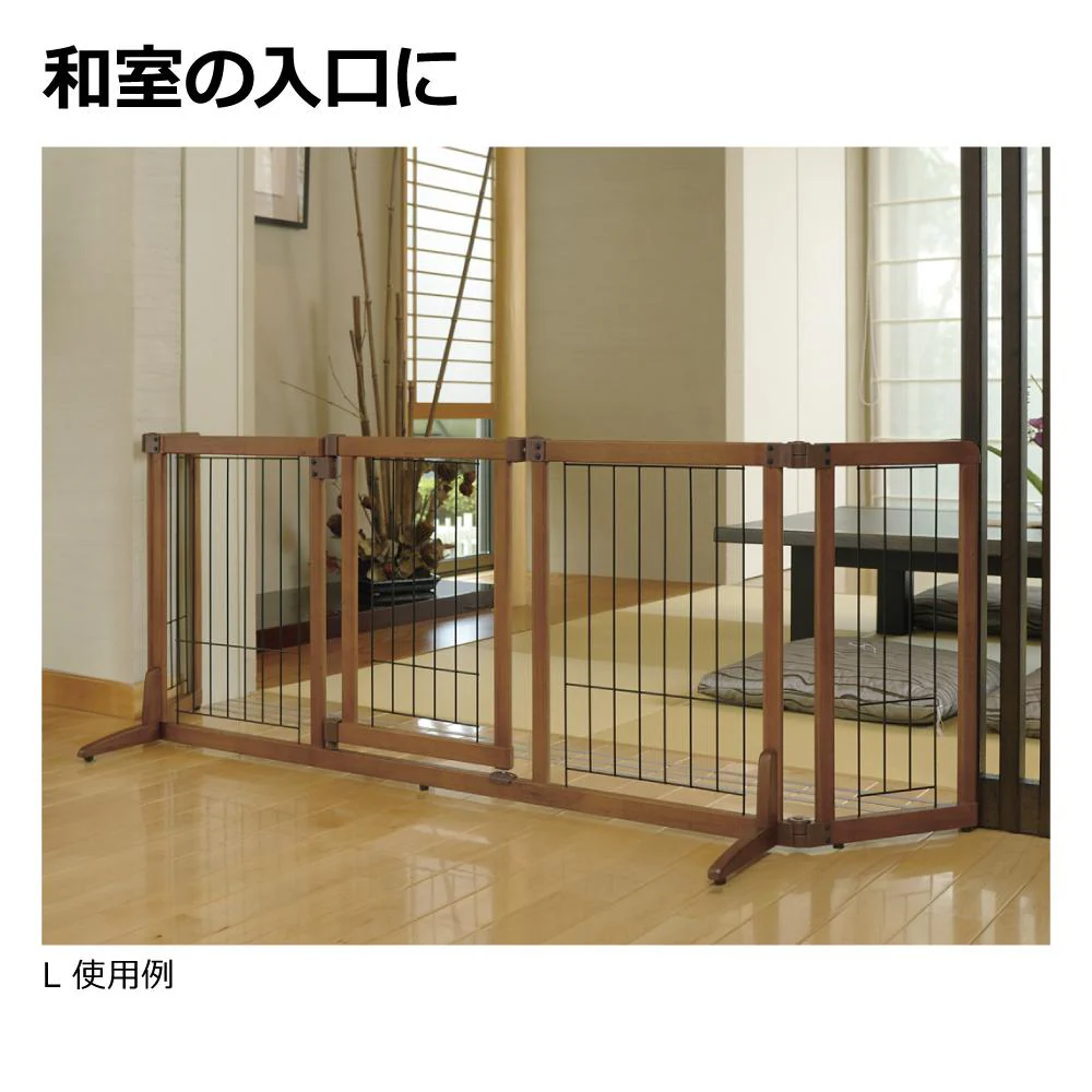 ペット用 木製おくだけドア付ゲート L ブラウン 【直送品】 返品・キャンセル・他商品と同時購入は不可 - Image 6