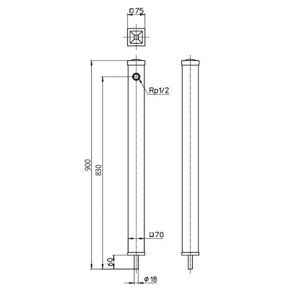 PC水栓柱 御影 T8010-70X900-MI 【直送品】 返品・キャンセル・他商品と同時購入は不可 - Image 2