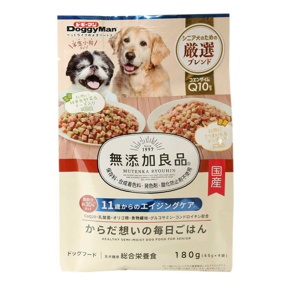 ドギーマンハヤシ 無添加良品 からだ想いの毎日ごはん 11歳からのエイジングケア 180g（45×4g） - Image 3