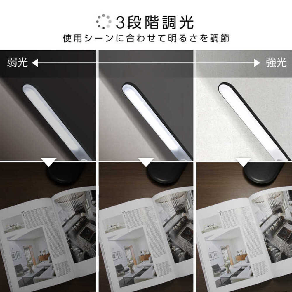 ゼピール LEDスタンドライト ZLT-10B-K 3段階調光 ブラック 1台 - Image 4