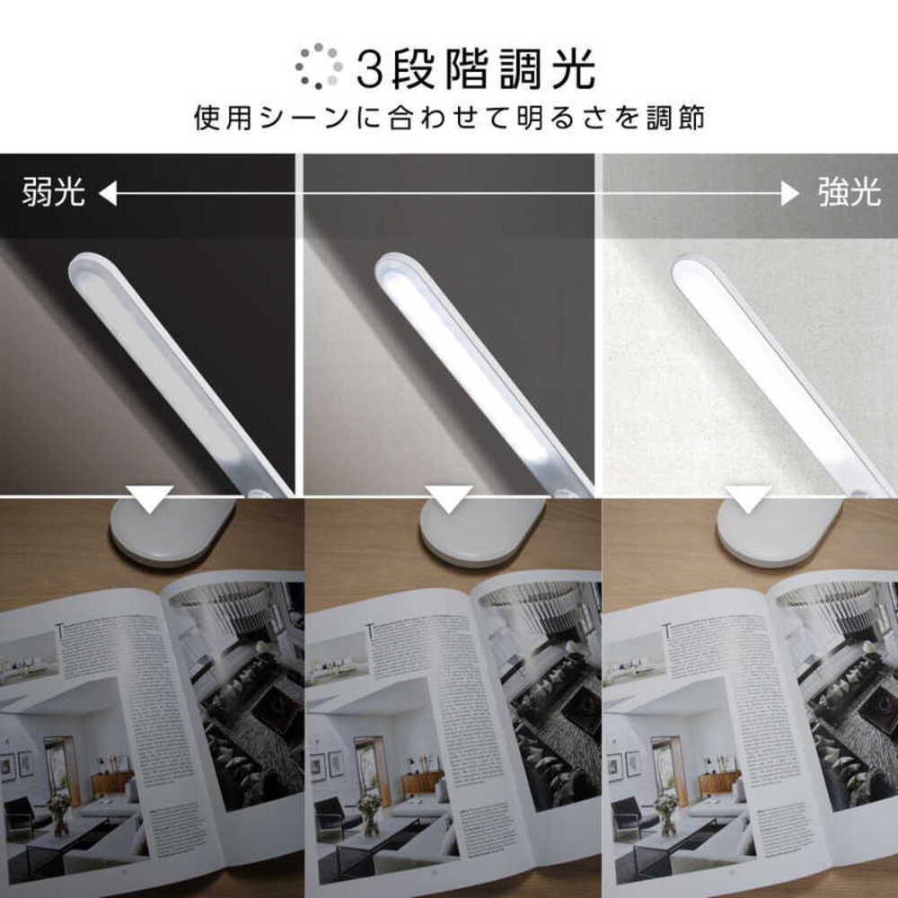 ゼピール LEDスタンドライト ZLT-10B-W 3段階調光 ホワイト 1台 - Image 4