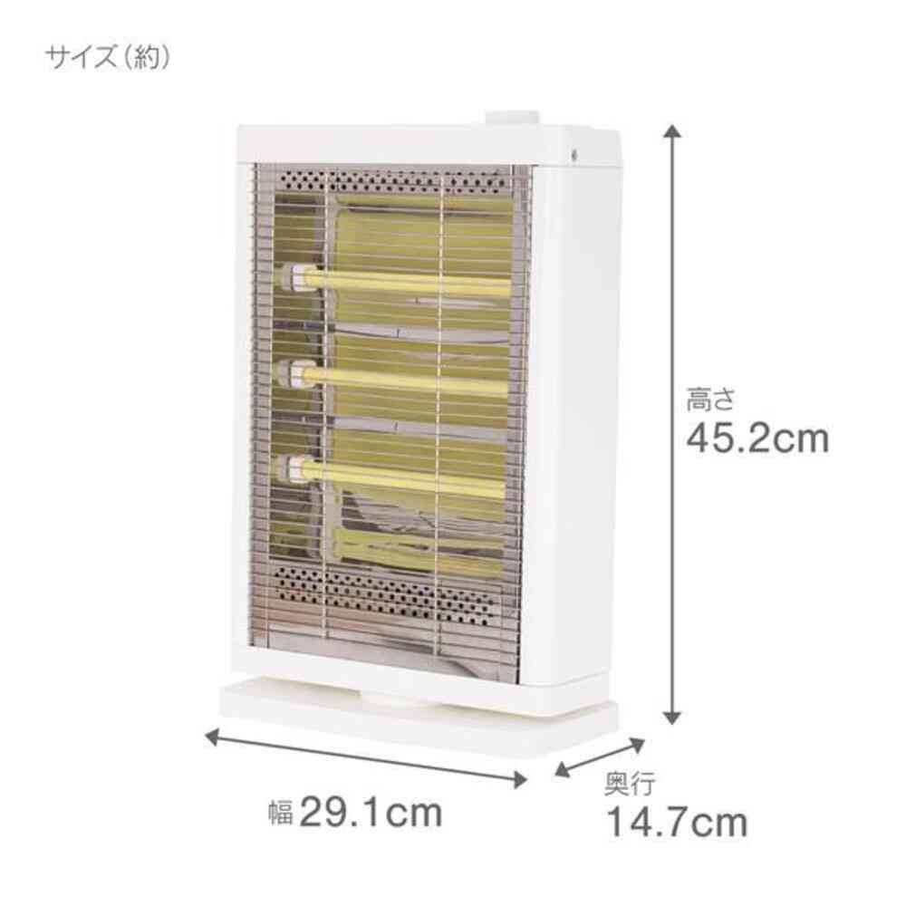自動首振り電気ストーブ900W ゼピール ホワイト ZDQ-09B 1台 - Image 3